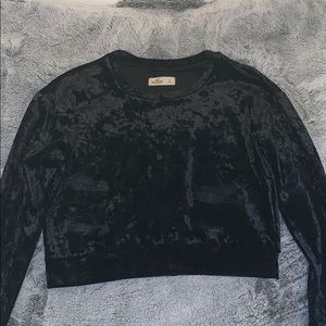 Hollister Black Velvet Crop Top